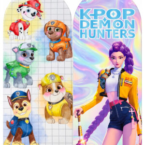 kалъф за арка (двустранен) pet patrol и k pop demon hunters