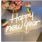 Светещ led неонов надпис „happy new year“